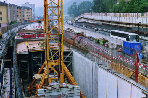 Arbeiten an der A2/6 im Jahr 2000.